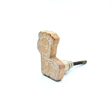 Kids Handmade Mango Wood Giraffe Drawer Knob